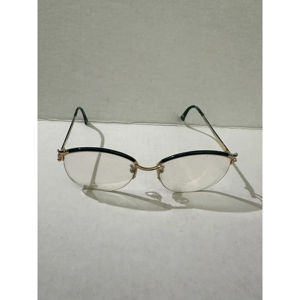 Tura Mod 433 Gold Oval Half-Rimmed 53‎ 17 Metal glasses Frames Japan vintage